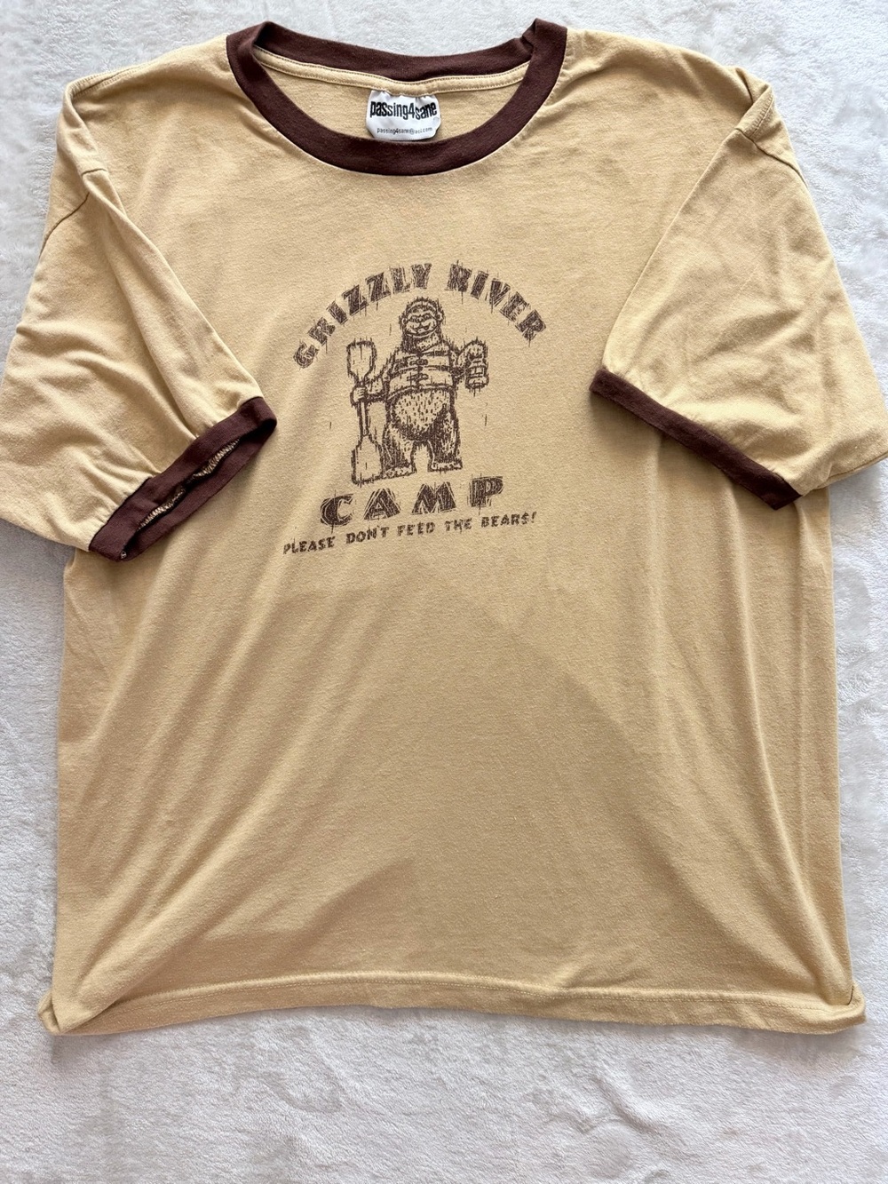 Vintage 2004 Disney California Adventure Grizzly River Camp Ringer Tee XL